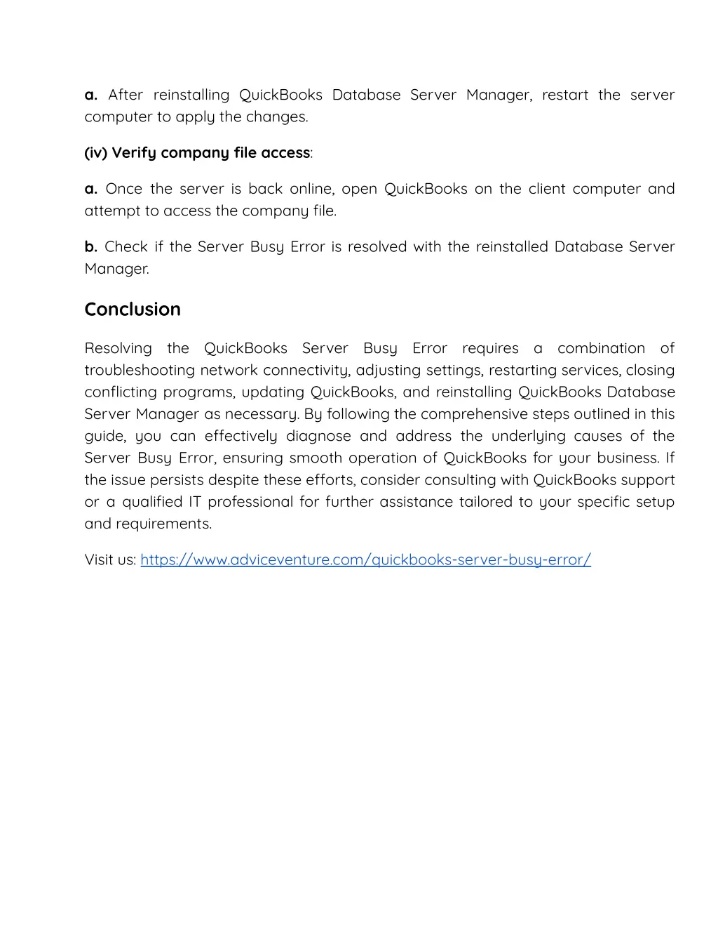 a after reinstalling quickbooks database server