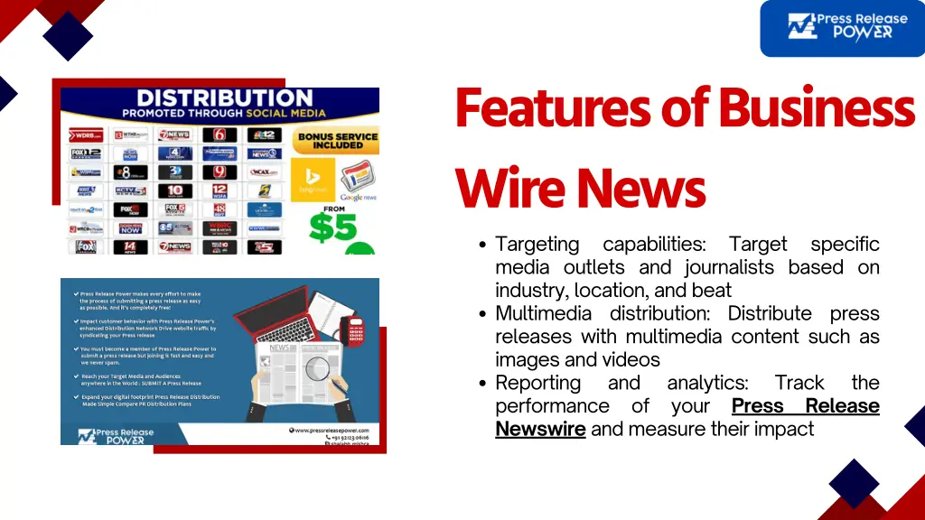 features of business wire news targeting