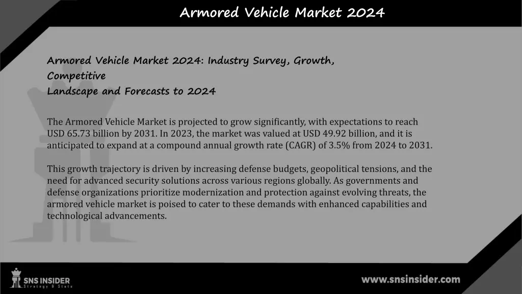 armored vehicle market 2024