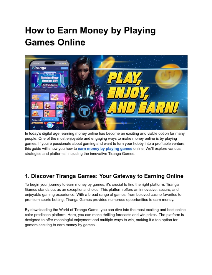 how to earn money by playing games online