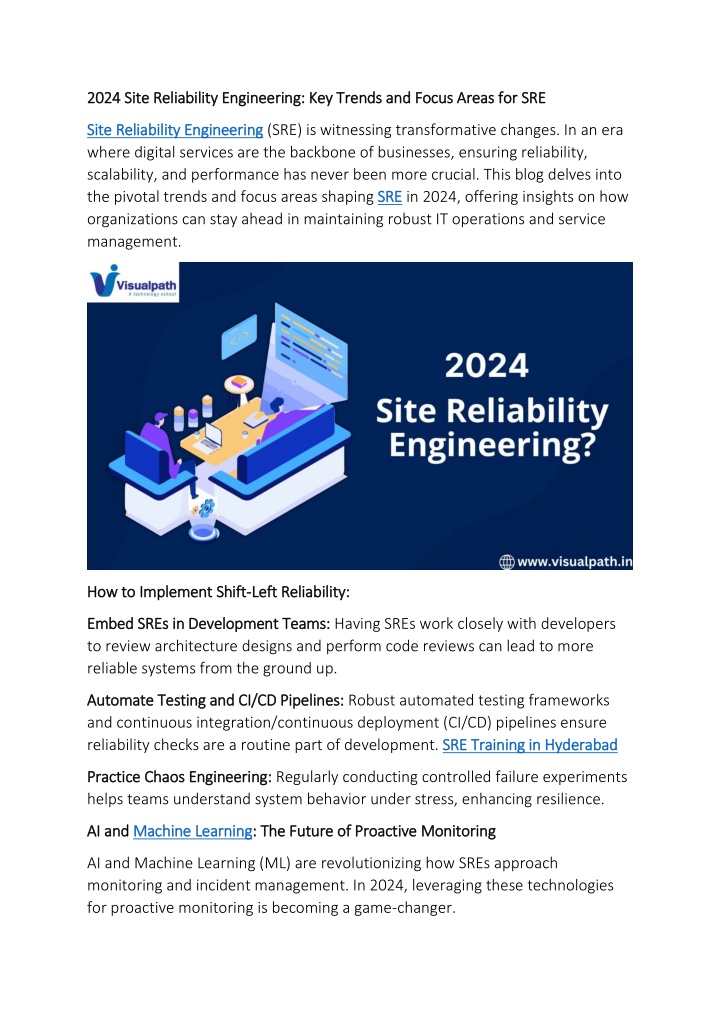 2024 site reliability engineering key trends