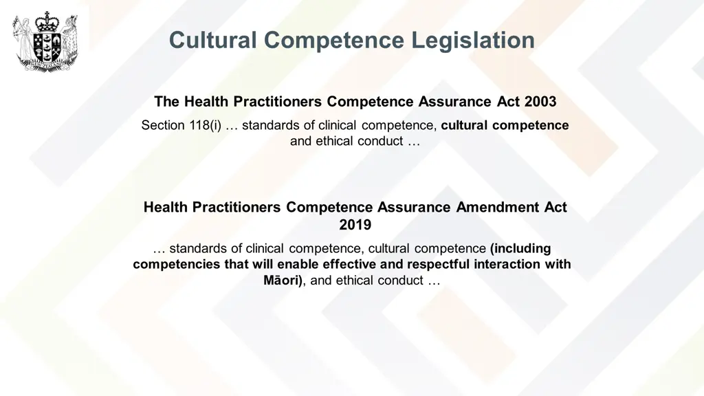 cultural competence legislation