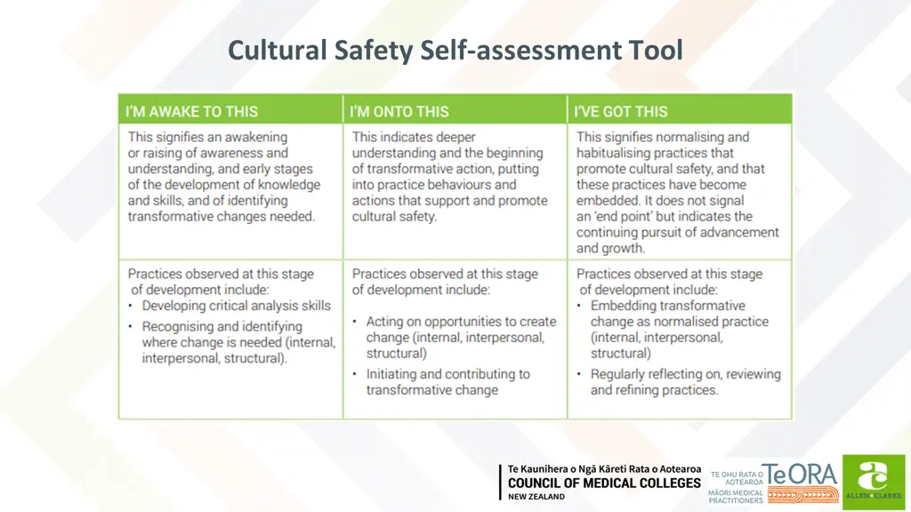 cultural safety self assessment tool