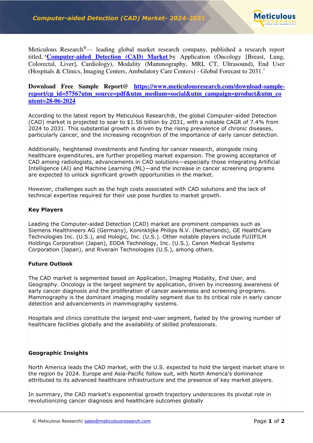 computer aided detection cad market 2024 2031