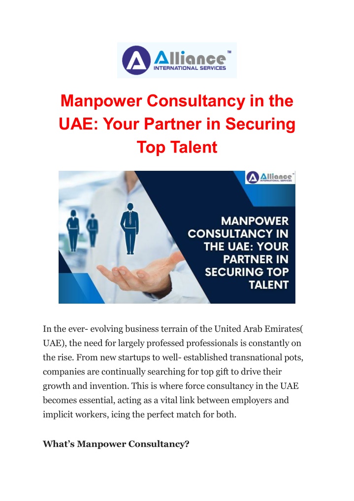 manpower consultancy in the uae your partner