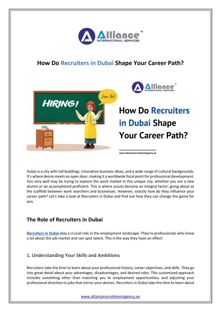 how do recruiters in dubai shape your career path