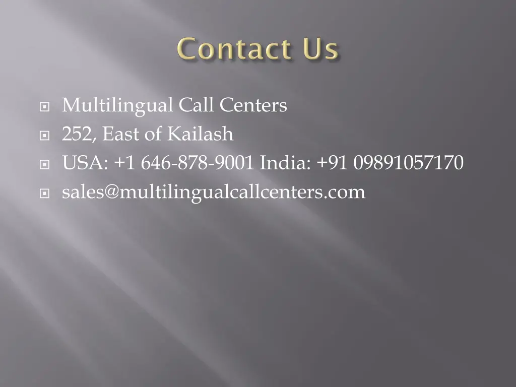 multilingual call centers 252 east of kailash