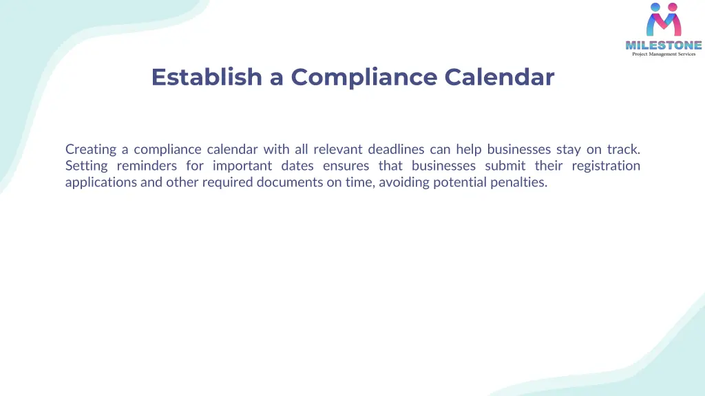 establish a compliance calendar