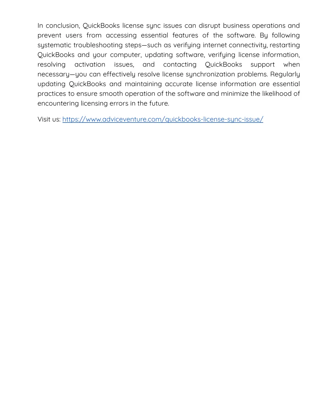 in conclusion quickbooks license sync issues