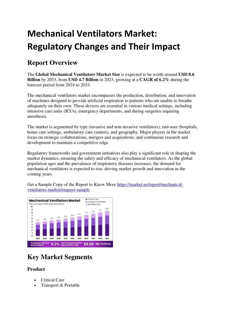 mechanical ventilators market regulatory changes