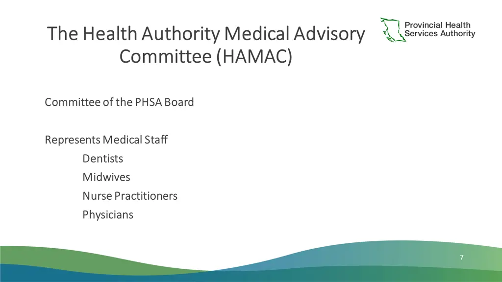 the health authority medical advisory the health