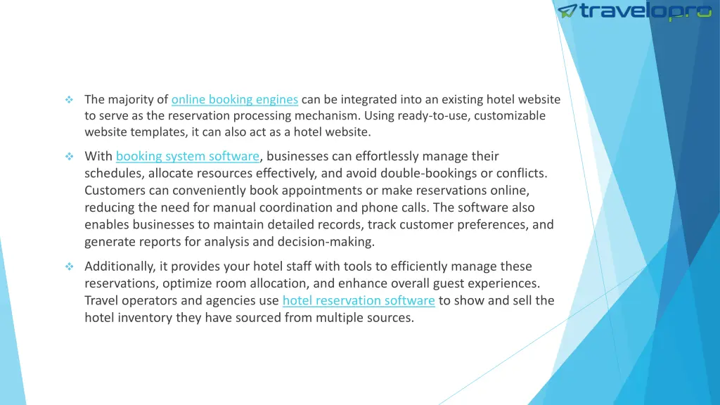 the majority of online booking engines