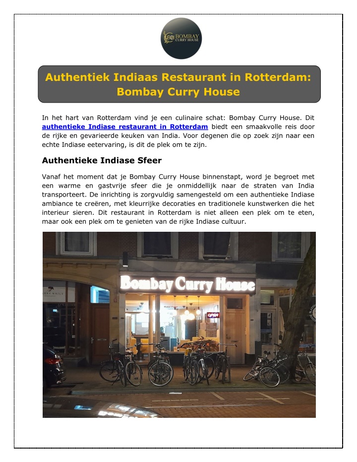 authentiek indiaas restaurant in rotterdam bombay