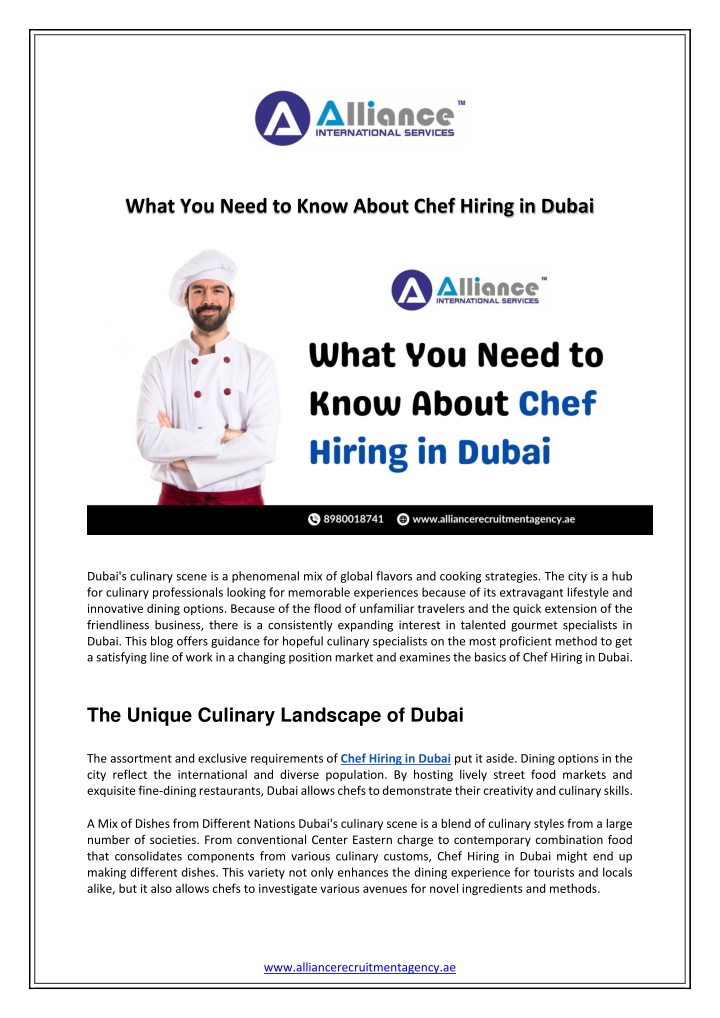 what you need to know about chef hiring in dubai