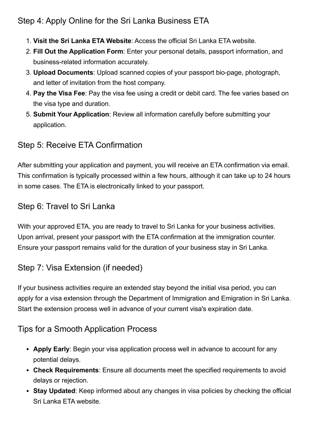 step 4 apply online for the sri lanka business eta