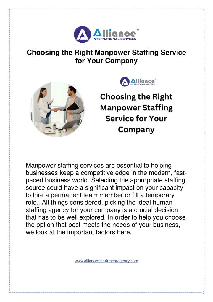 choosing the right manpower staffing service