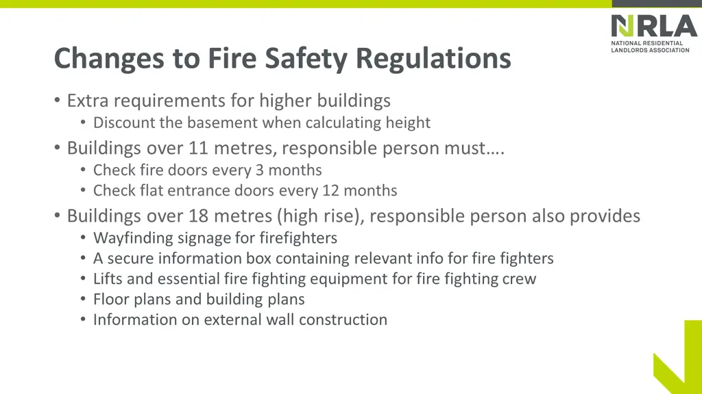 changes to fire safety regulations