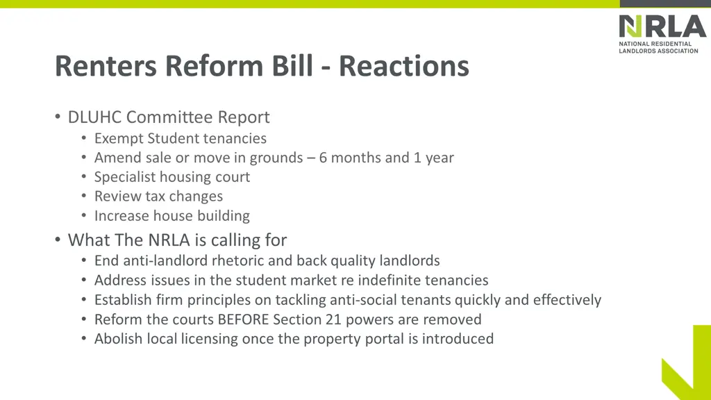 renters reform bill reactions