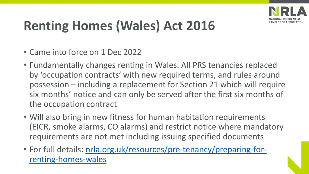 renting homes wales act 2016