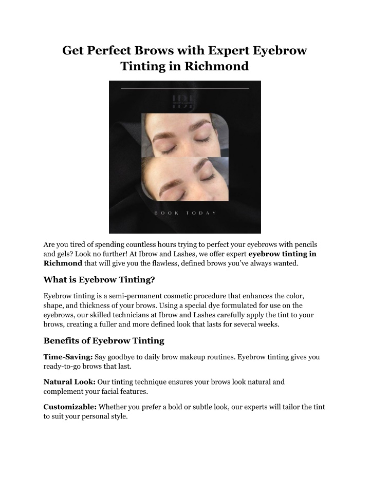 get perfect brows with expert eyebrow tinting