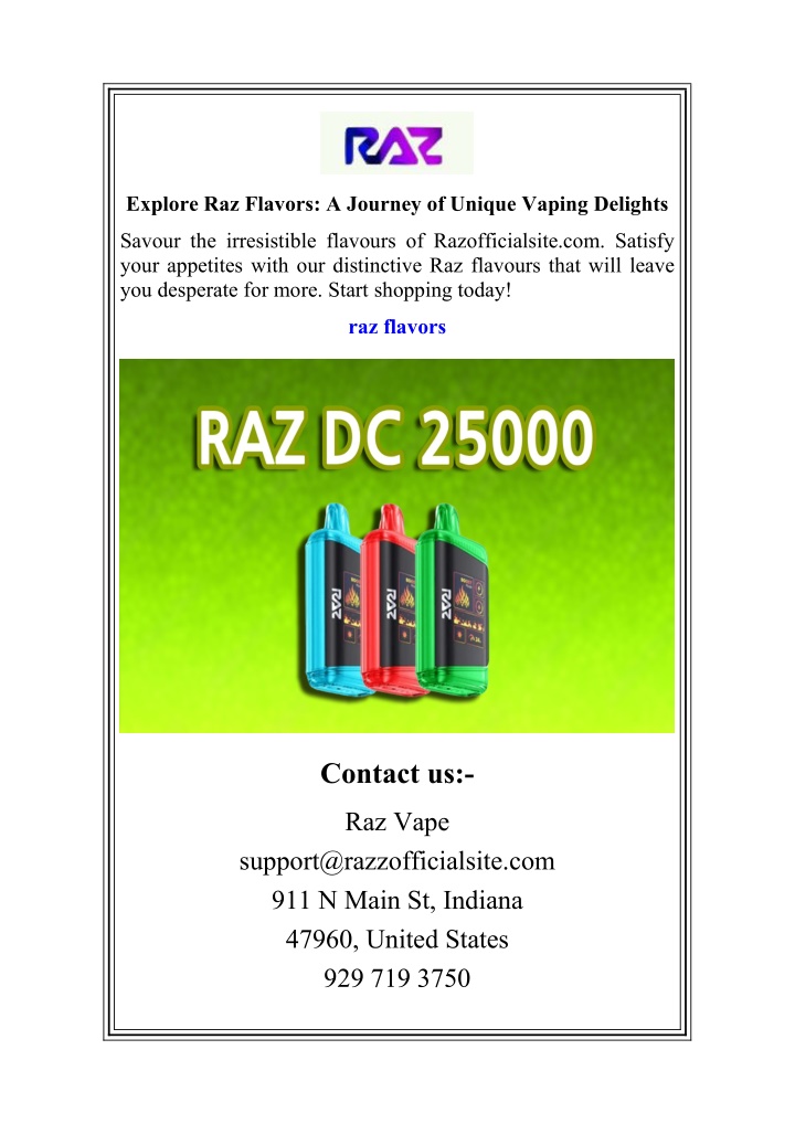 explore raz flavors a journey of unique vaping