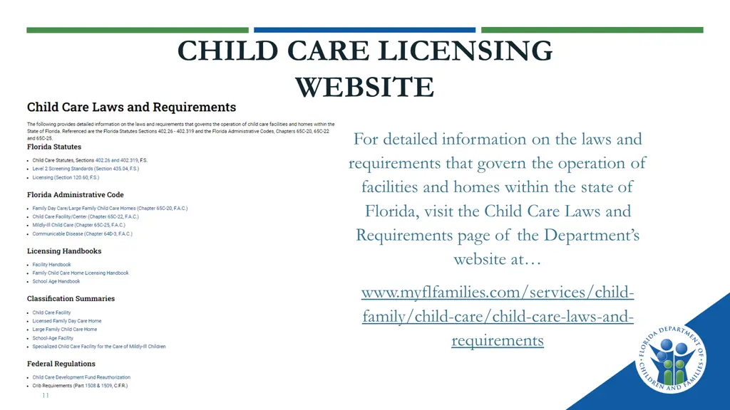 child care licensing website