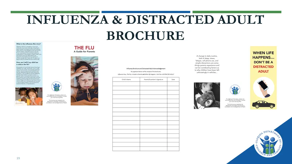 influenza distracted adult brochure