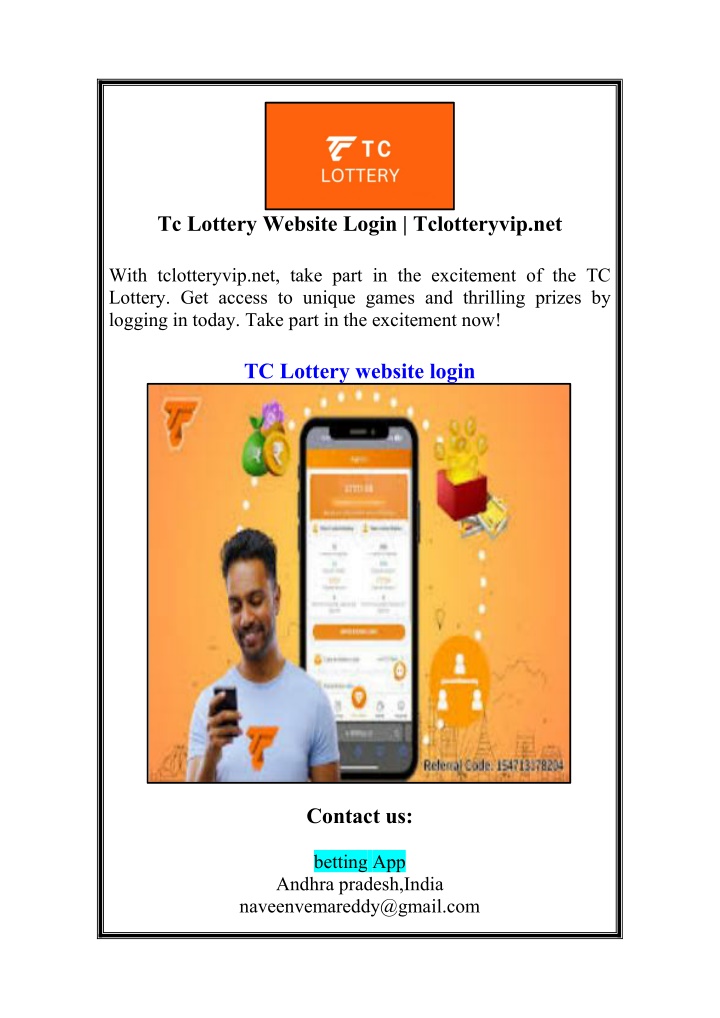 tc lottery website login tclotteryvip net