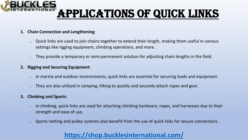 applications of quick links applications of quick