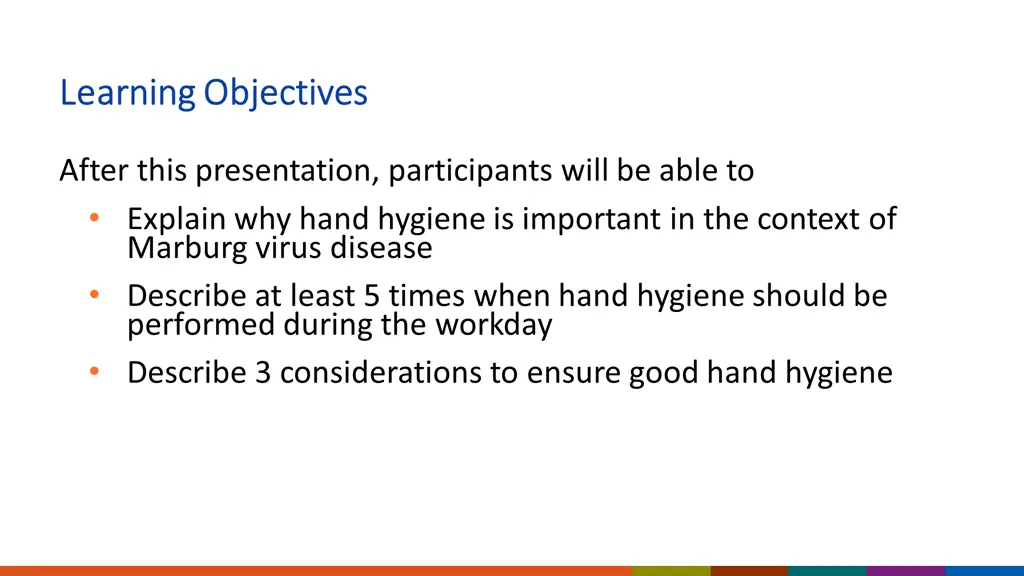 learning objectives learning objectives