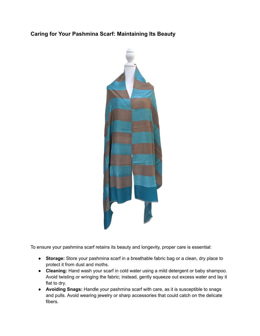 caring for your pashmina scarf maintaining