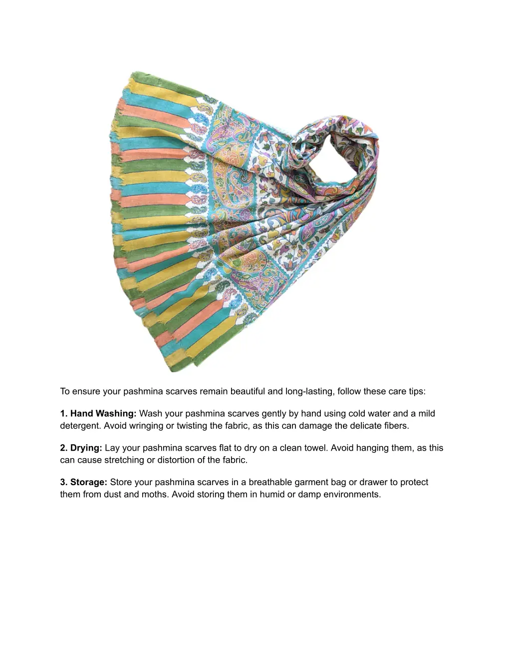 to ensure your pashmina scarves remain beautiful