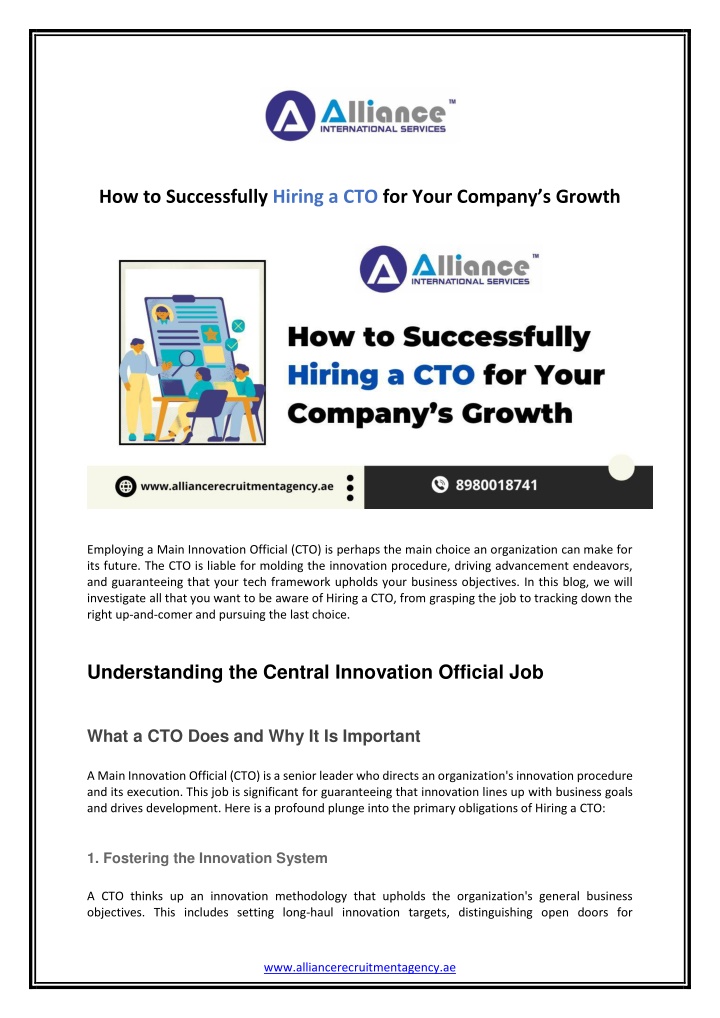 how to successfully hiring a cto for your company