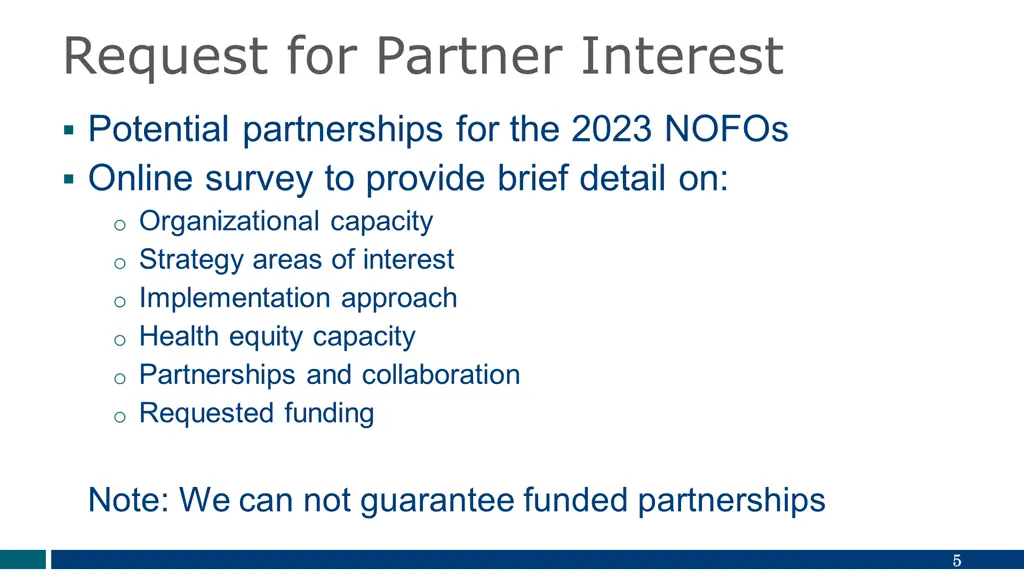 request for partner interest