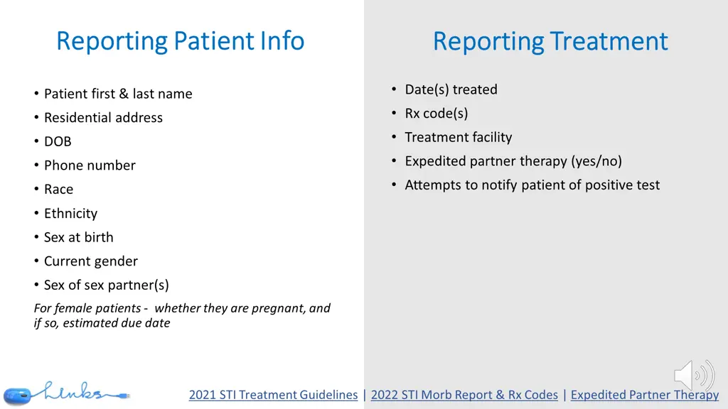 reporting patient info reporting patient info