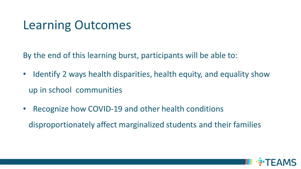 learning outcomes