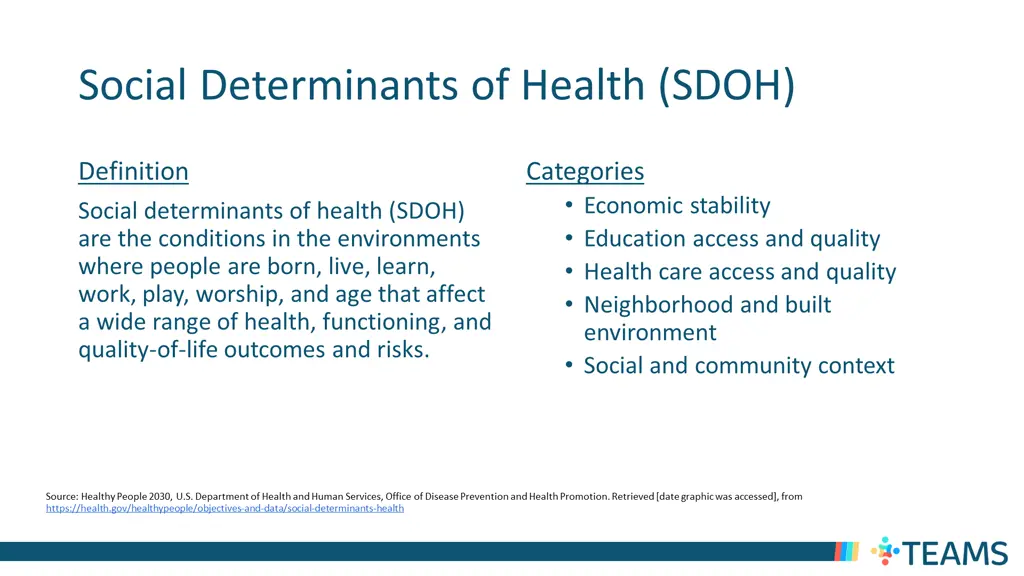 social determinants of health sdoh