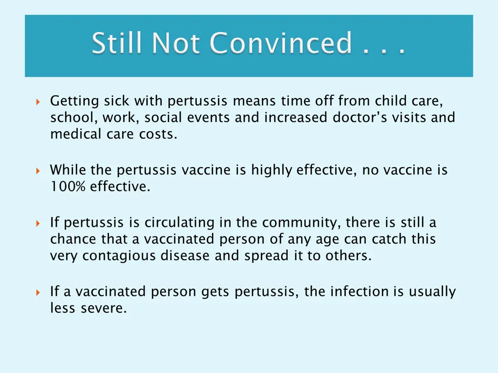 getting sick with pertussis means time off from