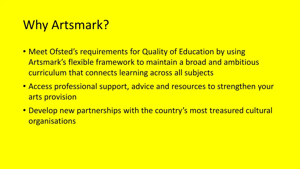 why artsmark 1