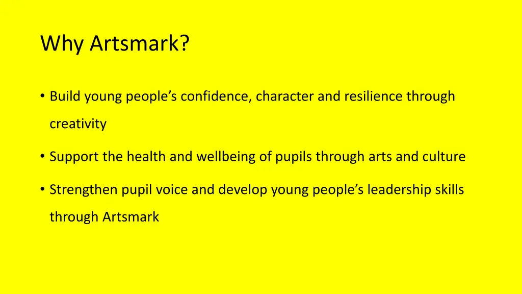 why artsmark