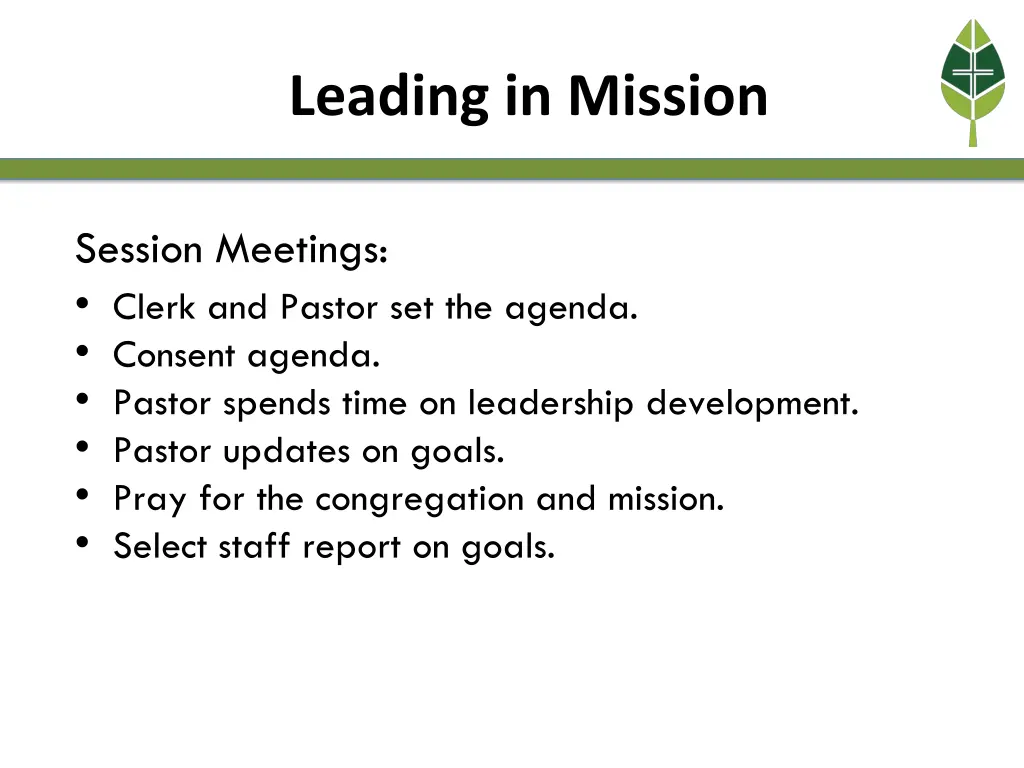 leading in mission 12