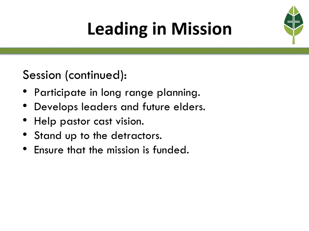 leading in mission 10