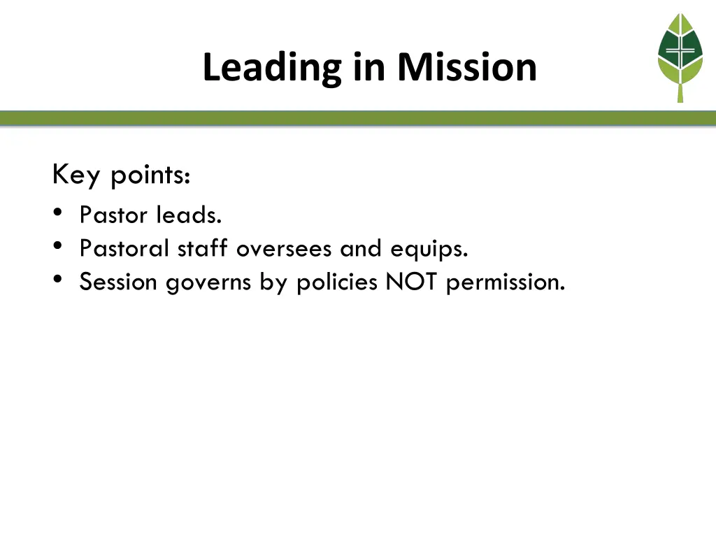 leading in mission 6