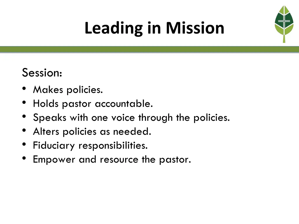 leading in mission 9