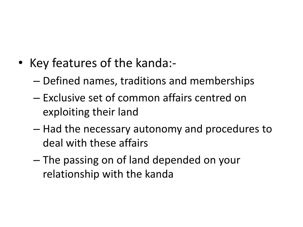 key features of the kanda defined names