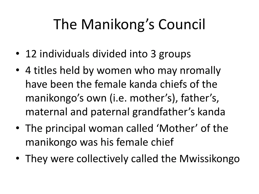 the manikong s council