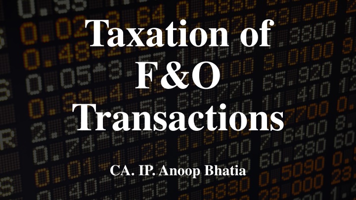 taxation of f o transactions