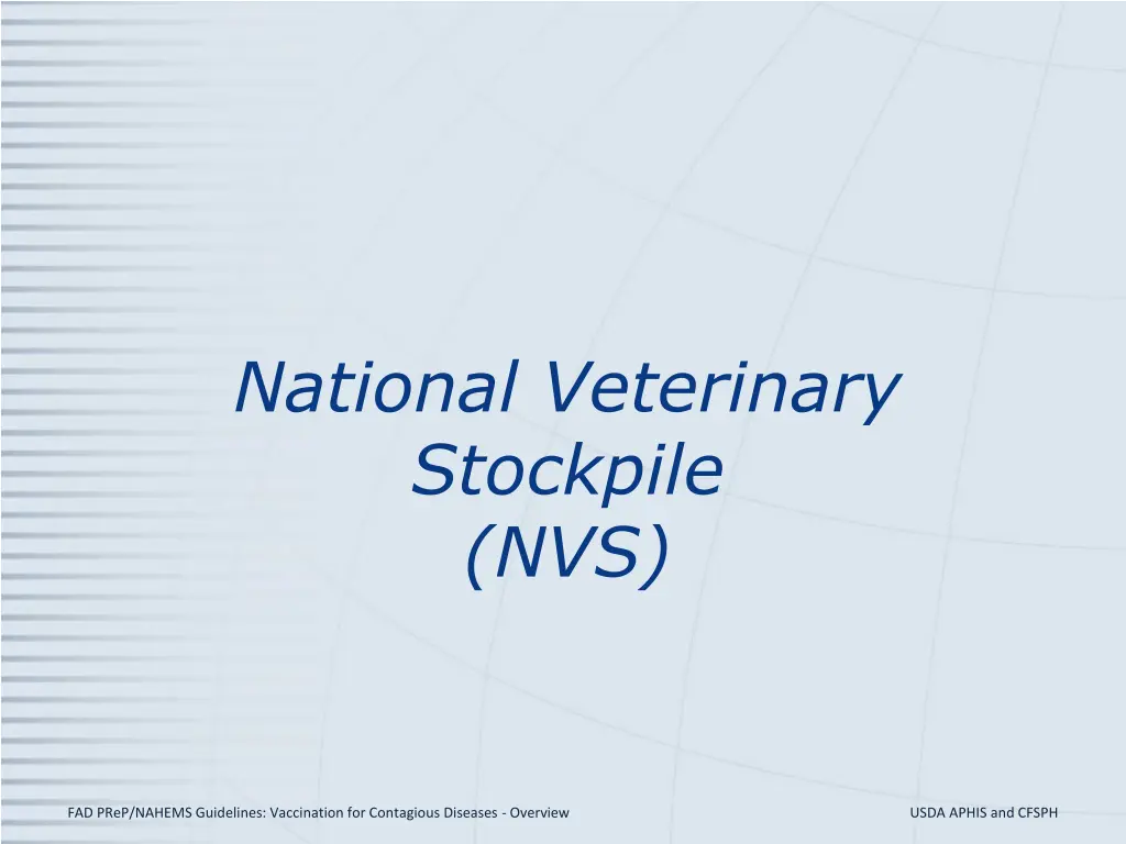 national veterinary stockpile nvs