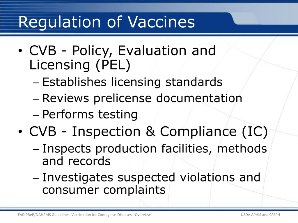 regulation of vaccines 1