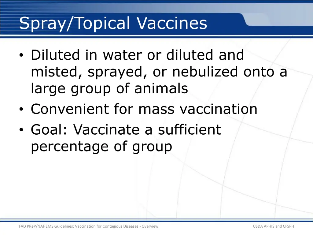 spray topical vaccines